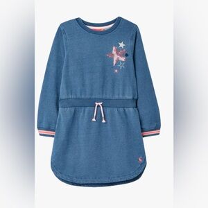 Joules Blue and Pink Star sweatshirt dress